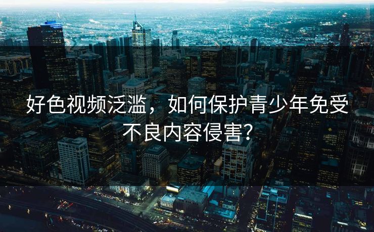 好色视频泛滥，如何保护青少年免受不良内容侵害？