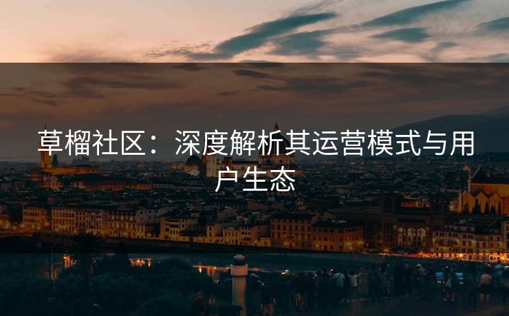 草榴社区：深度解析其运营模式与用户生态